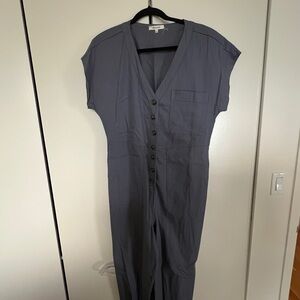 Madewell Charcoal Button-Front Jumpsuit